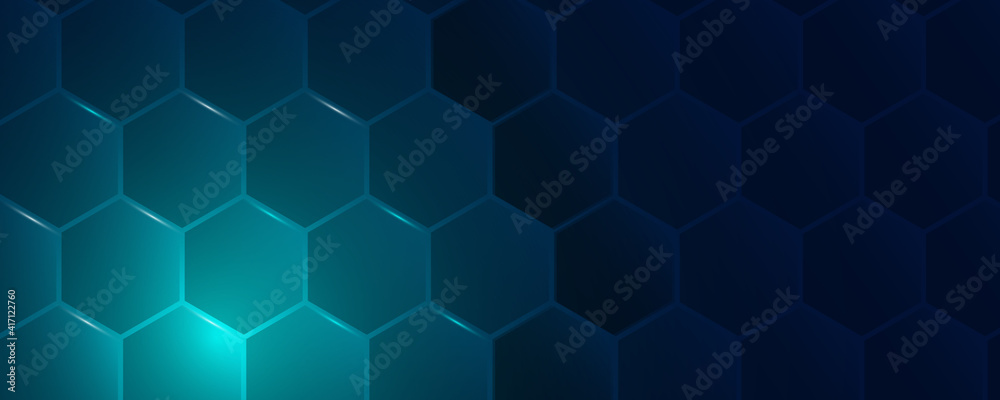 Wall mural hexagonal abstract technology background. Vector Illustration