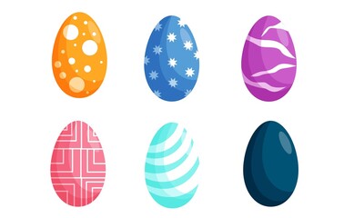 Easter eggs set on isolated white background

