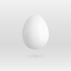 Vector realistic white ceramic egg. 3d isolated design element.