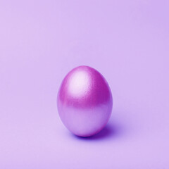 Obraz na płótnie Canvas Purple egg on a color background.