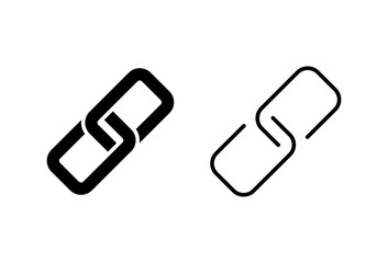 Link icon set. Hyperlink chain symbol.