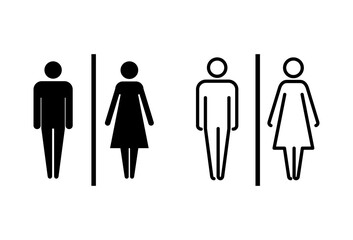 Toilet icon set. restrooms icon vector. bathroom sign. wc, lavatory