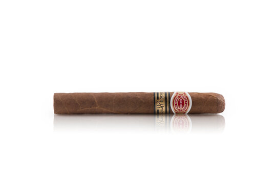 Cigar On White Background Of The Brand Romeo Y Julieta De Luxe