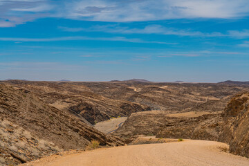 Landscape with road at Namib-Naukluft National Park , its a national park of Namibia