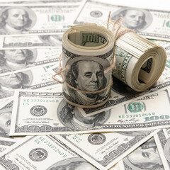 Banknotes of one hundred American dollars