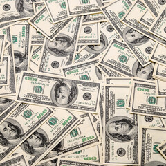 Banknotes of one hundred American dollars