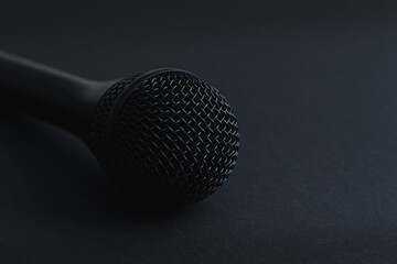 Black Microphone Dark Background