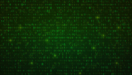 Matrix Digital Binary Code Background. Hacking Concept.