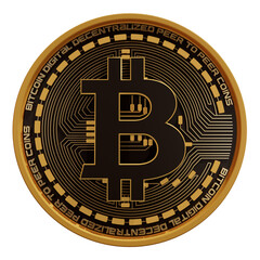 Cryptocurrency Bitcoin 3D Render 