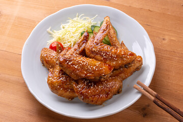 鶏手羽先の甘辛揚げ