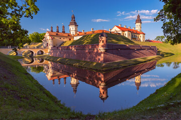 Medieval castle in Belorussian town Nesvizh, Belarus.