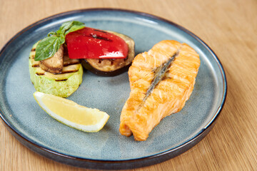 grilled salmon steak