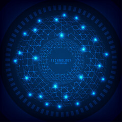 Abstract technology line blue structure system of internet connection template. Overlapping of new design with lights spark background. illustration vector