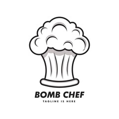 Bomb and chef logo template