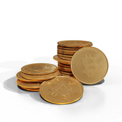 Cryptocurrency Bitcoin Composition 3D Render