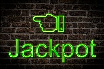 Fototapeta premium Leuchtreklame Jackpot