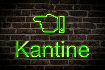 Fototapeta premium Leuchtreklame Kantine