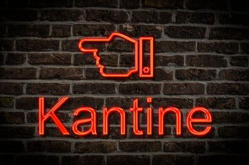 Leuchtreklame Kantine