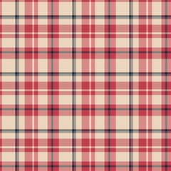 Plaid seamless pattern. Vector background of textile ornament. Flat fabric design.