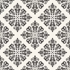 Fototapete Classic seamless black and white pattern. Damask orient ornament. Classic vintage background. Orient ornament for fabric, wallpaper and packaging © Fine Art Studio