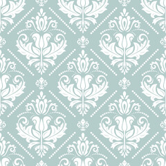 Orient classic pattern. Seamless abstract background with vintage elements. Orient background. Light blue and white ornament for wallpaper and packaging