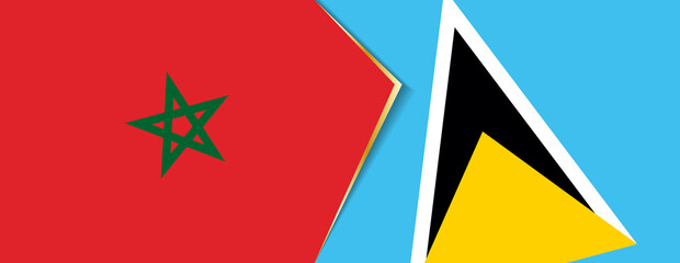 Morocco and Saint Lucia flags, two vector flags.