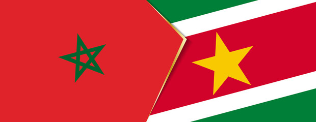 Morocco and Suriname flags, two vector flags.