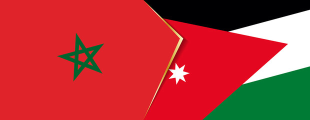 Morocco and Jordan flags, two vector flags.