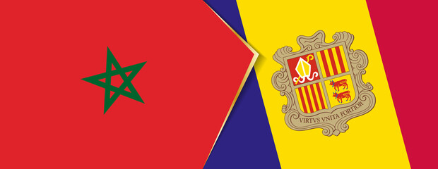 Morocco and Andorra flags, two vector flags.