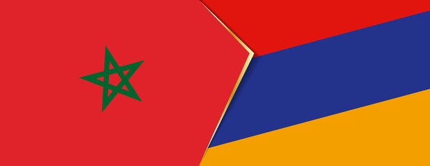 Morocco and Armenia flags, two vector flags.