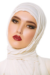 white hijab for oriental women