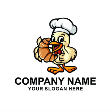 chicken bakery logo vector