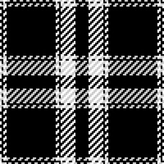 Plaid check pattern in black and white. Seamless texture fabric background.