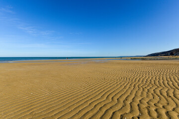Fototapeta na wymiar plage, sable, Houlgate, Calvados, 14, Normandie