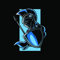 Blue Knight E Sport Mascot Logo