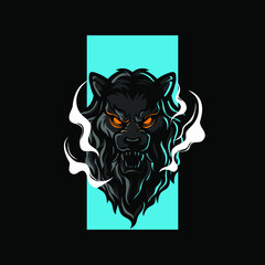 Dark Lion Head Mascot Logo