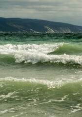 wave breaking on the beach