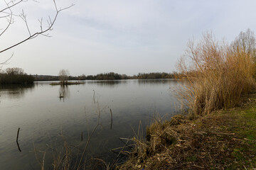 Lac , hiver, espace naturel protégé, Viry Châtillon, 91 ,Essonne,