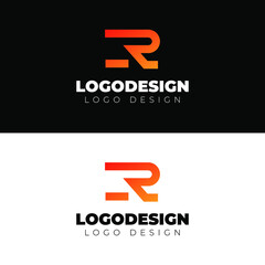 r logo design minimal logotype vector template 