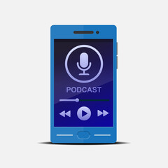 Podcast icon,table studio microphone broadcast,vector illustration icon.