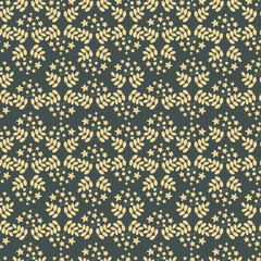 A seamless pattern with floral elements for apparel, stationery, textiles, fabric, wrapping paper. Vector flat  illustration, EPS 10.  