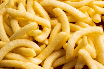 French fries Snack food crispy potato salty. Fast food or junk food snacks unhealthy concept.