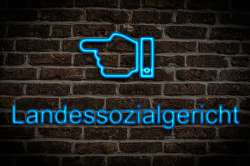 Fototapeta premium Leuchtreklame Landessozialgericht