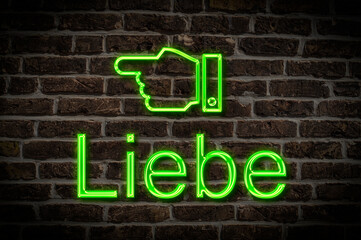 Obraz premium Leuchtreklame Liebe