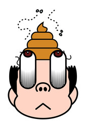 ハゲ, ディフォルメ, うんこ,くそ,糞,まきぐそ,便,トイレ,便所,臭い,汚い, びっくり, インパクト, ギャグ, マンガ, おっさん, おじさん, 中年, ビジネスマン, サラリーマン, 会社員, バーコードハゲ, 顔, 頭, 中高年, 笑顔, 40代, パンツ, デフォルメ, 驚き, 面白い, 脱毛, 抜け毛, 髪, 美容, ハゲ頭, キャラクター, ヌード, クローズアップ, 薄毛, 驚