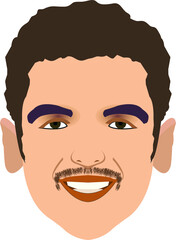 The front face of an Arab man