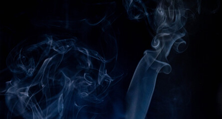 Incense (bikhawr)  Smoke on Black Backdrop.