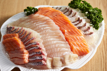 Various kinds of fresh sashimi