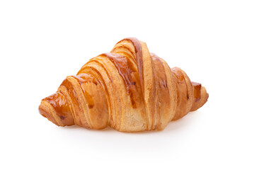 Fresh croissant on white background