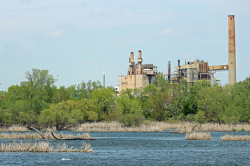 Naklejka premium View of the Papermill from the River